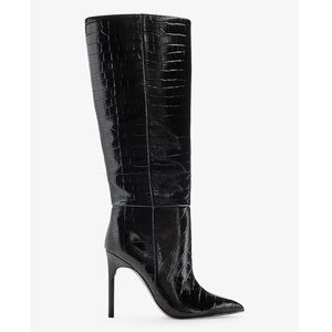 Express Croc-Embossed Thin Heel Boots